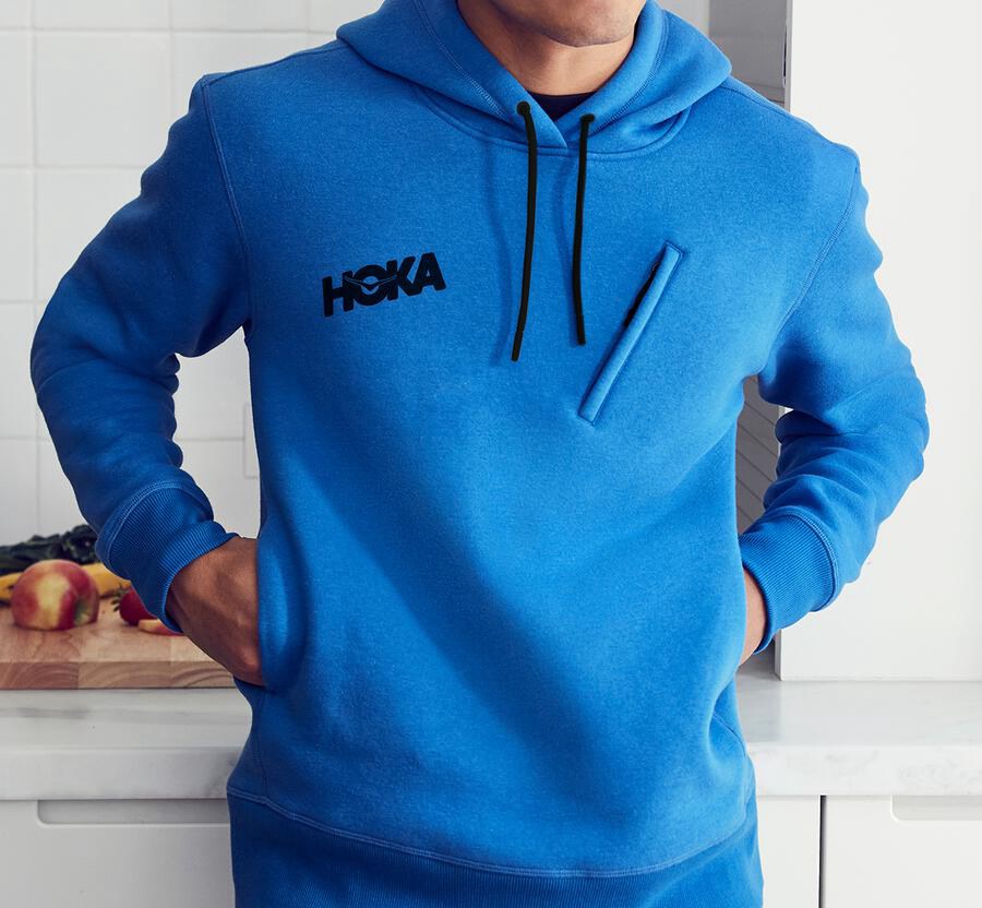 Hoka One One Mens Hoodie - Performance - Blue - VFKN51928